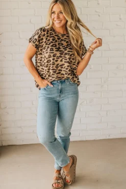 Lightweight Leopard Dolman Sweater Tee
