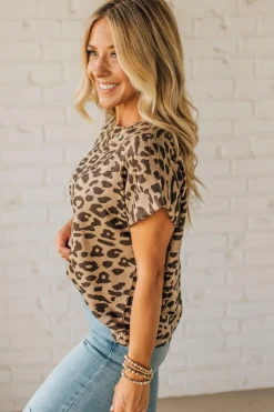 Lightweight Leopard Dolman Sweater Tee
