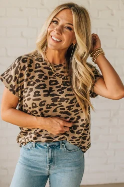 Lightweight Leopard Dolman Sweater Tee