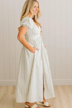 Lindsey Striped Button Front Dress