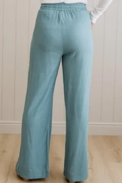 Linen Blend Drawstring Pants