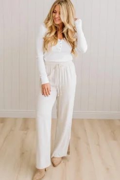 Linen Blend Drawstring Pants