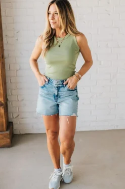 Livvy Acid Wash Cut Off Shorts - ZENANA