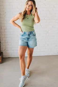 Livvy Acid Wash Cut Off Shorts - ZENANA