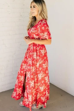 Marika Floral Slit Front Maxi
