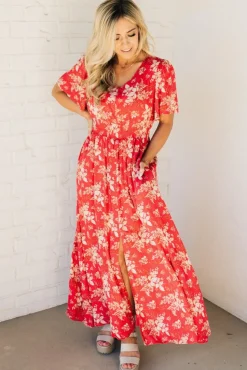 Marika Floral Slit Front Maxi