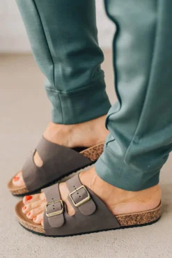 Maura Double Strap Slides | Mocha