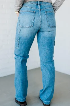 Maverick High Rise Cargo Dad Jeans - EUNINA