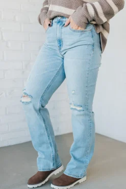Maverick High Rise Dad Jeans | Light Wash - EUNINA