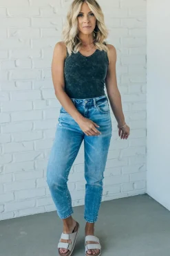 Mineral Wash V-Neck Bodysuit