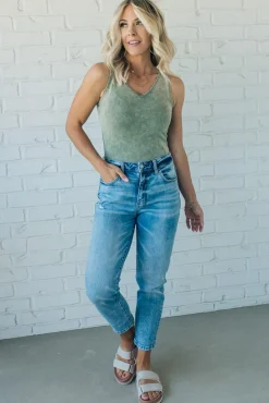 Mineral Wash V-Neck Bodysuit