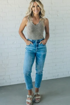 Mineral Wash V-Neck Bodysuit