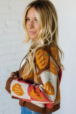 Mod Pumpkin Crop Cardigan