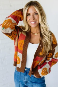 Mod Pumpkin Crop Cardigan
