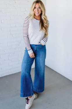 Morse Long Sleeve Stripe Sweater Top