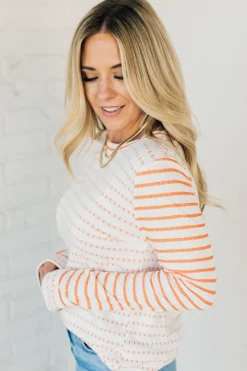 Morse Long Sleeve Stripe Sweater Top
