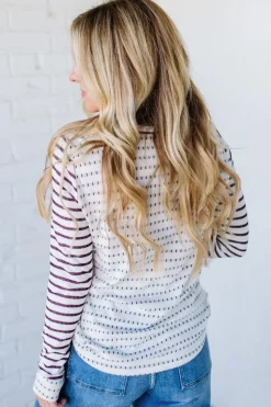 Morse Long Sleeve Stripe Sweater Top