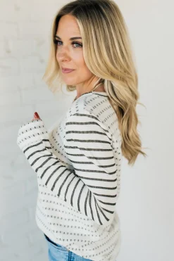Morse Long Sleeve Stripe Sweater Top