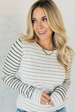 Morse Long Sleeve Stripe Sweater Top