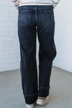 Navi Lynn Low Rise Wide Leg Jeans | Black- VERVET