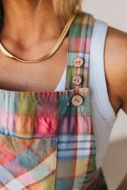 Nellie Plaid Shortalls - BIBI