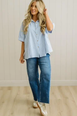 Oversized + Striped Button Down