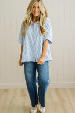 Oversized + Striped Button Down