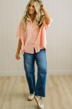 Oversized + Striped Button Down