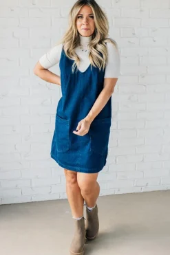 Paisley Denim Jumper Dress