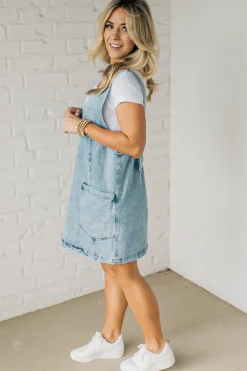 Paisley Denim Jumper Dress