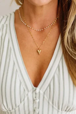 Pearl and Heart Layered Necklace