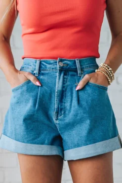 Piper Pleated + Cuffed Shorts - ANNIEWEAR