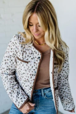 Printed Corduroy Quilted Jacket