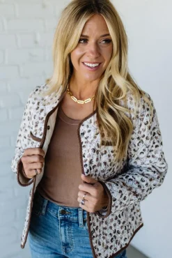 Printed Corduroy Quilted Jacket