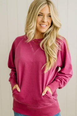 Ribbed Accent Pocketed Pullover
