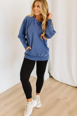 Ribbed Accent Pocketed Pullover