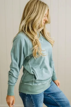 Ribbed Accent Pocketed Pullover