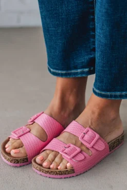 Rita Raffia Double Strap Slides