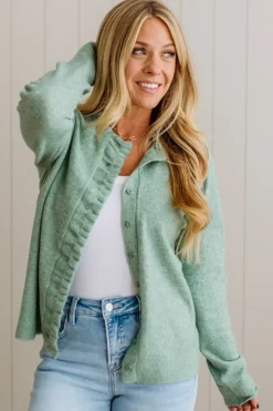 Ruffle Trim Cardigan