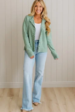 Ruffle Trim Cardigan