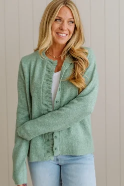 Ruffle Trim Cardigan