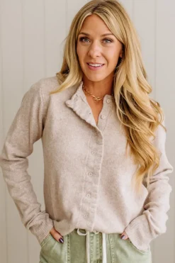 Ruffle Trim Cardigan