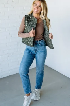 Ruffled Ditsy Floral Vest