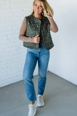 Ruffled Ditsy Floral Vest