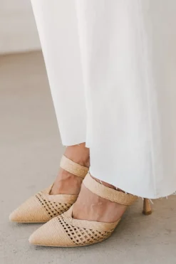Rylie Raffia Kitten Heels