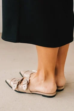 Sawyer Studded Pointed Toe Flats | Taupe