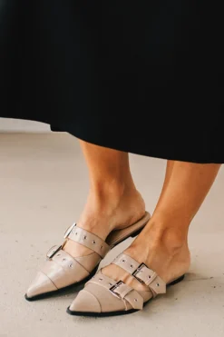 Sawyer Studded Pointed Toe Flats | Taupe