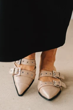 Sawyer Studded Pointed Toe Flats | Taupe