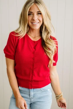 Scallop Edge Pointelle Sweater Tee