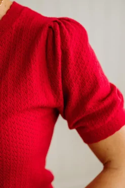 Scallop Edge Pointelle Sweater Tee